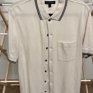 Banana Republic Men's Cream Polo Shirt